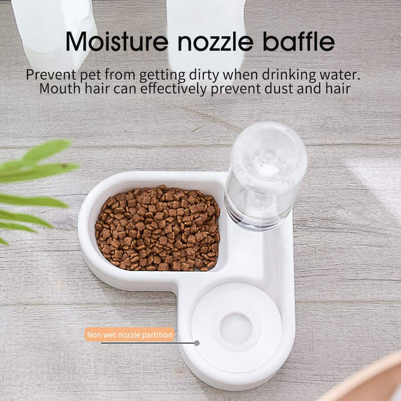 LKEREJOL Pet Bowl Puppy Home Automatic Water Dispenser Cats Dogs Easy Clean PP Food Dish white - PawsPlanet Australia