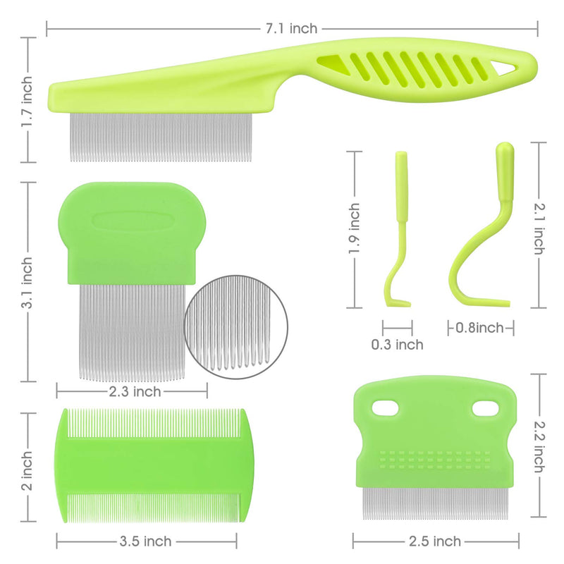 Cat Comb Dog Comb Fine Tooth Comb Pet Comb Grooming Set For Grooming And Removing Dandruff Flakes Remove Float Hair Tear Marks (green) green - PawsPlanet Australia