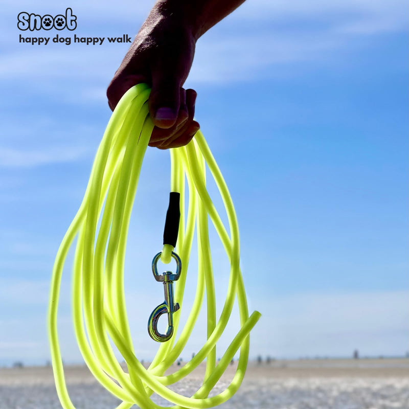 5m round leash, drag leash, neon yellow, dog leash, training leash, very stable, dirt and water repellent 5 m - PawsPlanet Australia