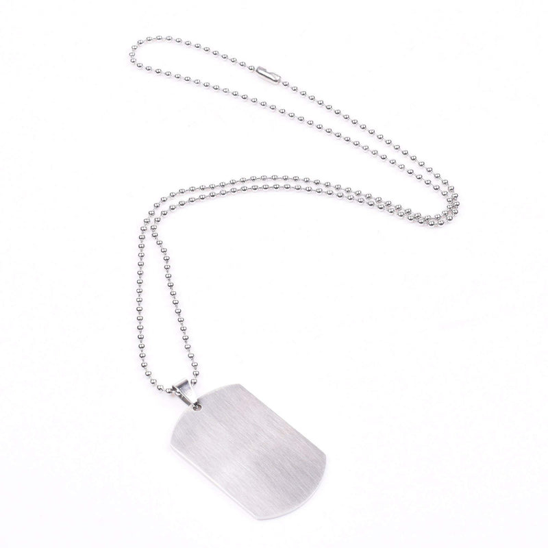 [Australia] - Cosmos 2 Pcs Military Dog Tags with 23.5 Inch Nickel Plated Steel Ball Chains 