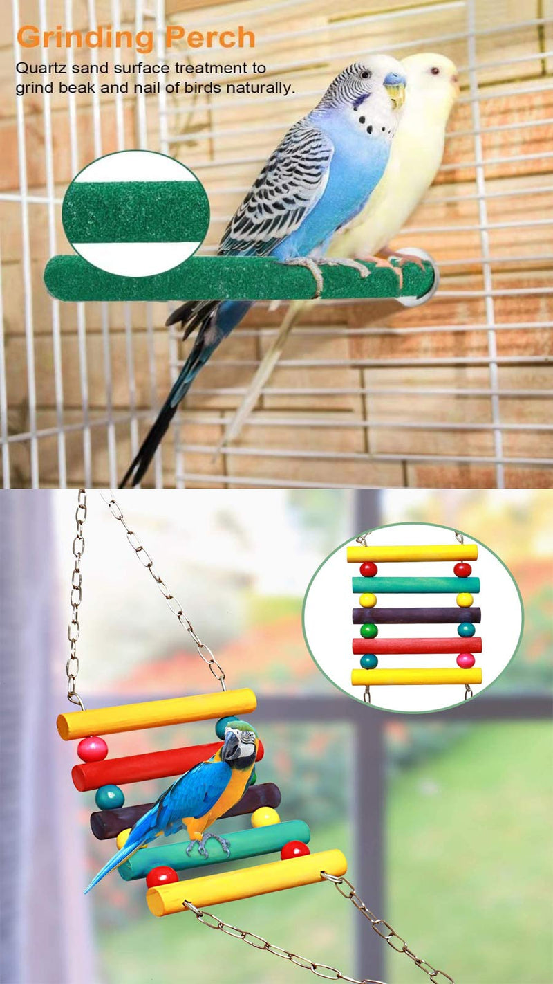 SLO 15 Packs Small Bird Parrot Swing Chewing Toys - Hanging Bell Birds Cage Toys Suitable for Small Parakeets, Cockatiel, Conures,Finches,Budgie,Macaws, Parrots, Love Birds - PawsPlanet Australia