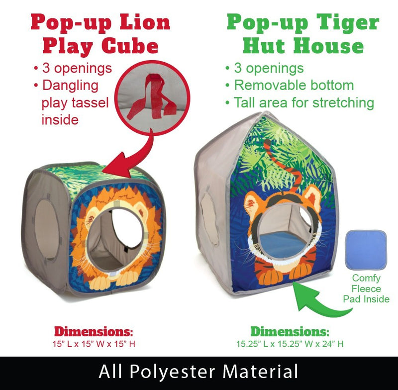 [Australia] - Kitty City Jungle Cat Cube Combo, Collapsible Cat Cube, Cat Bed, Tunnel, Cat Toys Jungle Combo 