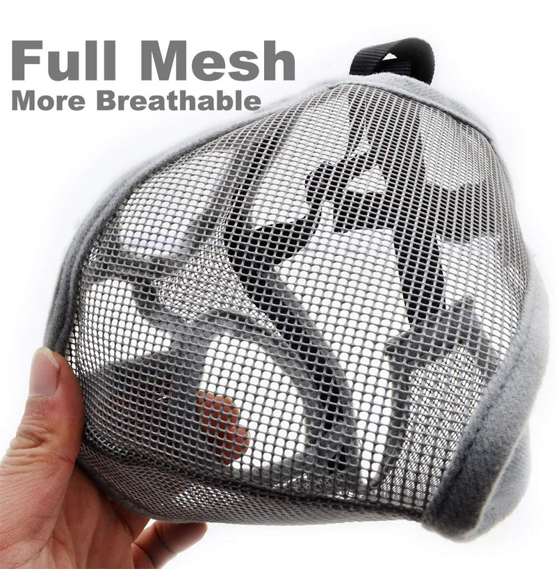 [Australia] - GUXL Short Snout Dog Muzzles- Adjustable Breathable Mesh Bulldog Muzzle for Biting Chewing Barking Training Dog Mask S - head circum 12"-17" Gray 