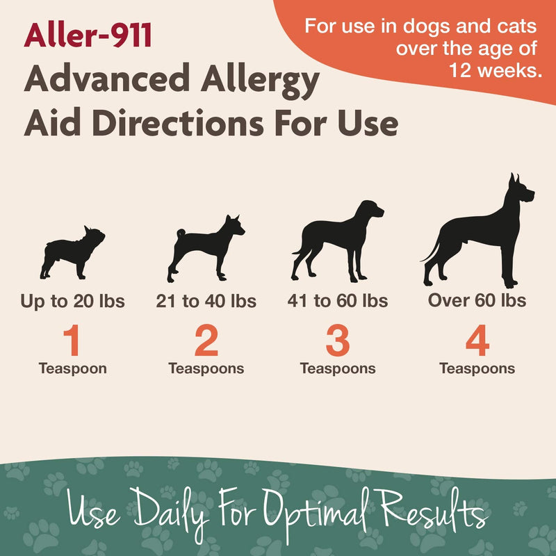 NaturVet – Skin & Coat Allergy Aid Plus Antioxidants – Supports Immune System, Skin Moisture & Respiratory Health – Enhanced with Omegas, DHA & EPA – for Dogs & Cats Aller-911 Advanced Allergy 9 ounce - PawsPlanet Australia