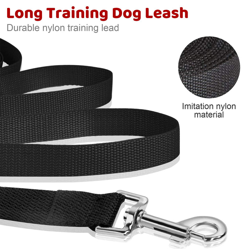 Dog Training Lead, Long Nylon Dog Recall Leads Training Leash for Camping Tracking Training Obedience Backyard Play, Strong Lead Leash for Pet Large Dog with Comfortable Padded Handle (4.5M, Black) Dog Leash 4.5m - PawsPlanet Australia