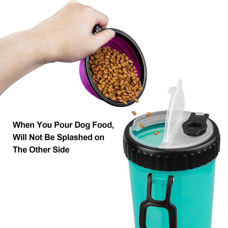 DEHUA Portable Dog Water Bottle, Pet Outdoor Travel Water Bottle, With 2 Foldable Dog Bowls, BPA-Free, Suitable for Cats and Dogs, Pets, Outdoor Travel Water Dispensers and Food Containers（Blue） Blue - PawsPlanet Australia