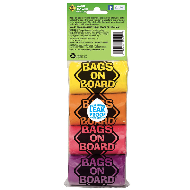[Australia] - Bags on Board 3203940072 Bac Block 'R Coated Dog Poop Bags and Bag Dispenser 60 bags Rainbow 