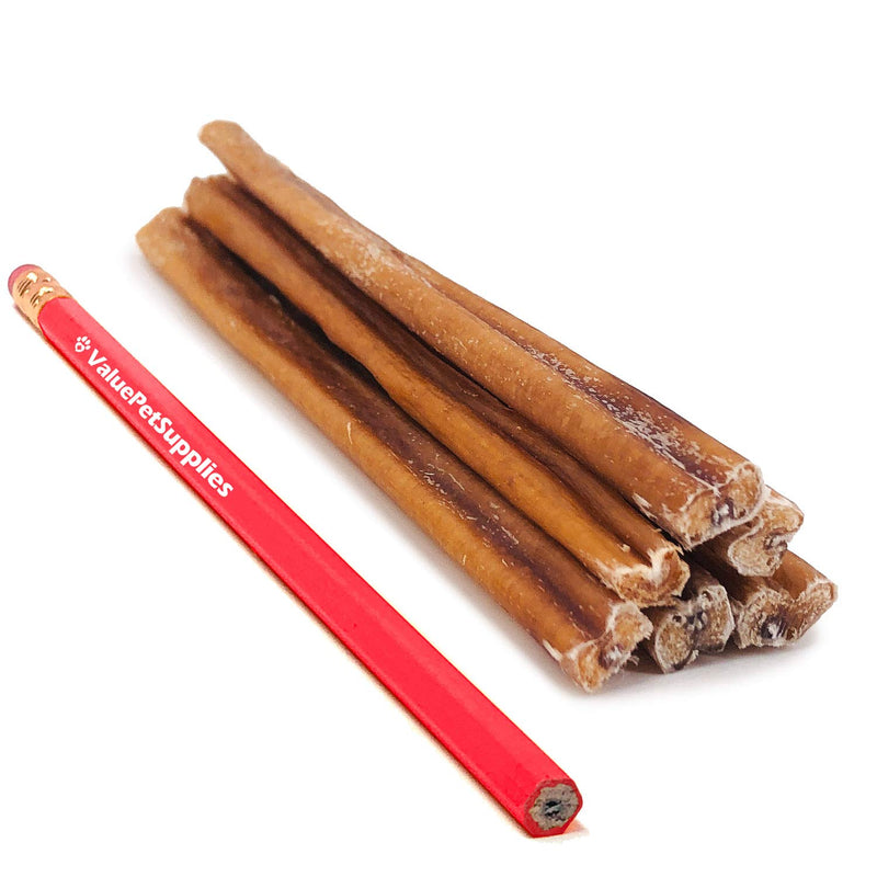 [Australia] - ValueBull Bully Sticks, Extra Thin 6 Inch, Low Odor, 25 Count - All Natural Dog Treats, 100% Beef Pizzles, Rawhide Alternative 