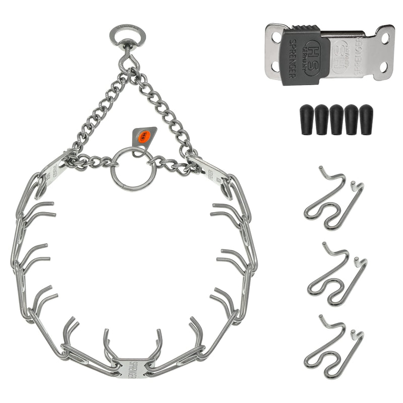 Herm Sprenger Stainless Steel Ultra-Plus Dog Collar with Quick Release ClicLock Buckle, 3 Extra Links, 30 Comfort Tips for Small Medium Large Dogs Professional Training Collar Made in Germany Medium-Large (3.2 mm links) - PawsPlanet Australia