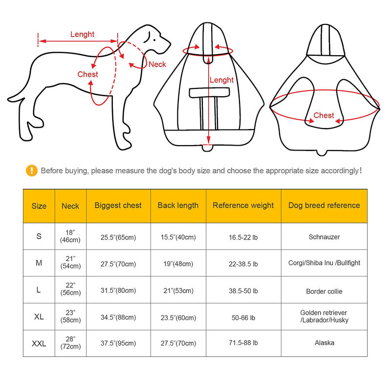 Ownpets Foldable Dog Raincoat, Adjustable Waterproof Pet Jacket with Reflective Straps & Storage Pocket Small - PawsPlanet Australia