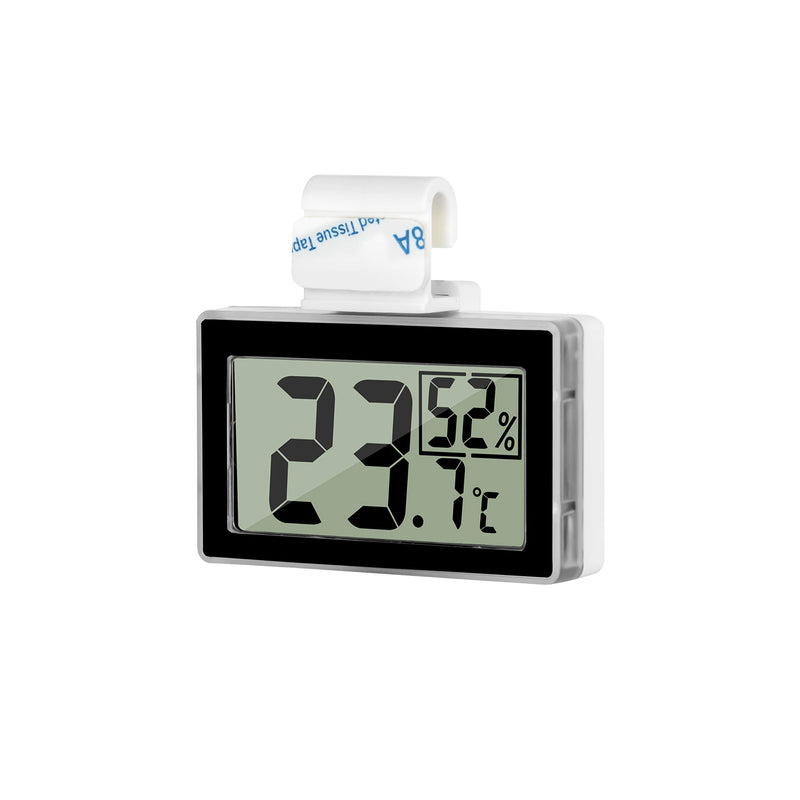 Reptile Thermometer Hygrometer LCD Digital Humidity Gauge Digital Thermometer Hygrometer for Reptile Terrarium Digital Reptile Tank Thermometer Hygrometer with Hook Ideal for Reptile Tanks (Black) Black - PawsPlanet Australia