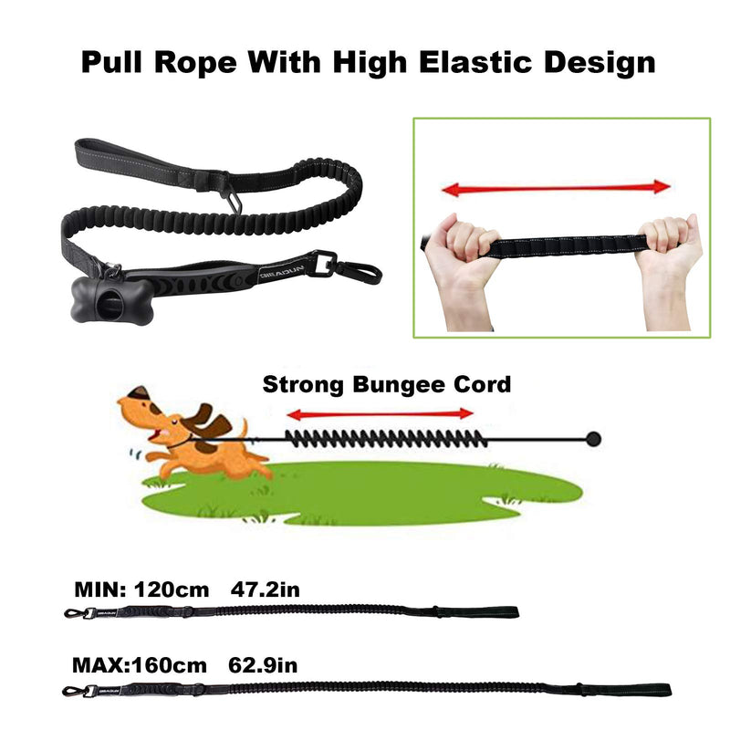 Dog Lead, Dogs Collars, Rope Dog Lead with Soft Padded Handle and Reflective Threads Nylon Durable Dog Leash Safety Mountain Climbing Rope Twist Dog Lead For Small Medium Large Dogs (M, Black) M - PawsPlanet Australia