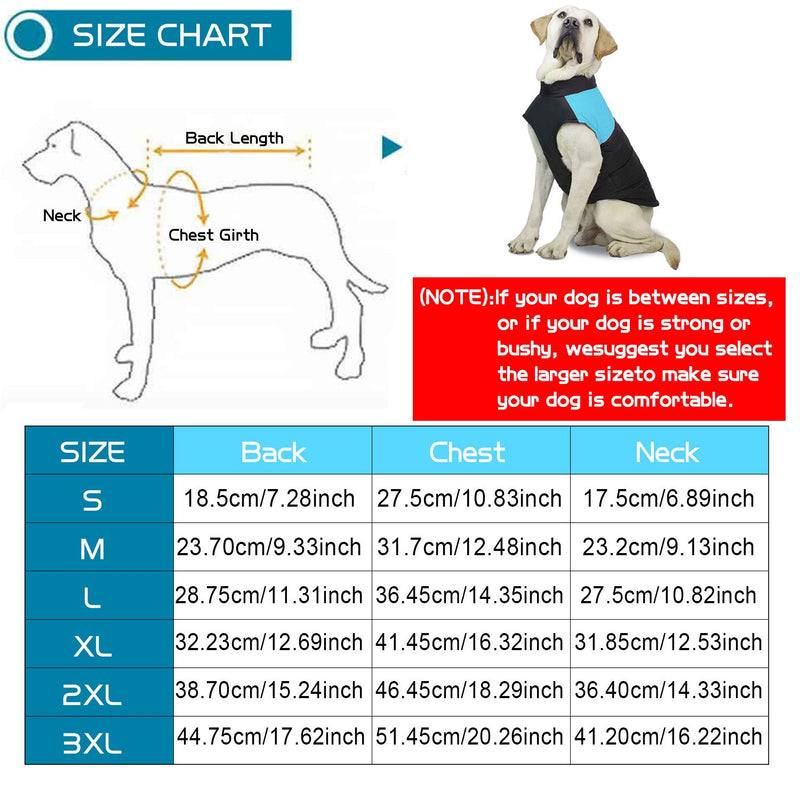 Shinmax Dog Coat Warm Jacket, Snowsuit Windproof Dog Clothes Vest for Small and Medium Dogs Soft Cotton Lining, Pet Vest with D-Ring Harness M Blue - PawsPlanet Australia