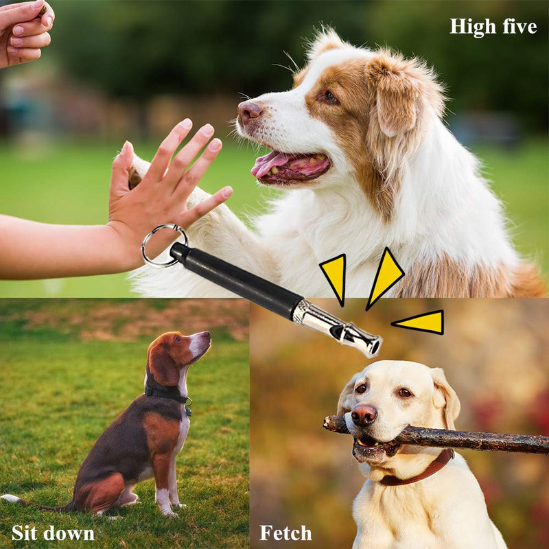 Coppthinktu Dog Whistle, Ultrasonic Dog Whistle to Stop Barking, Dog Training Whistle with Adjustable Frequencies, with Lanyard 2 Pack 1pcs black & 1pcs white - PawsPlanet Australia