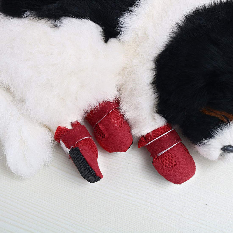 sourcing map Pet Boots Breathable Wear Resistant Comfortable Lightweight Dog Outdoor Running Hiking Shoes Paw Protectors Red 4pcs, S - PawsPlanet Australia