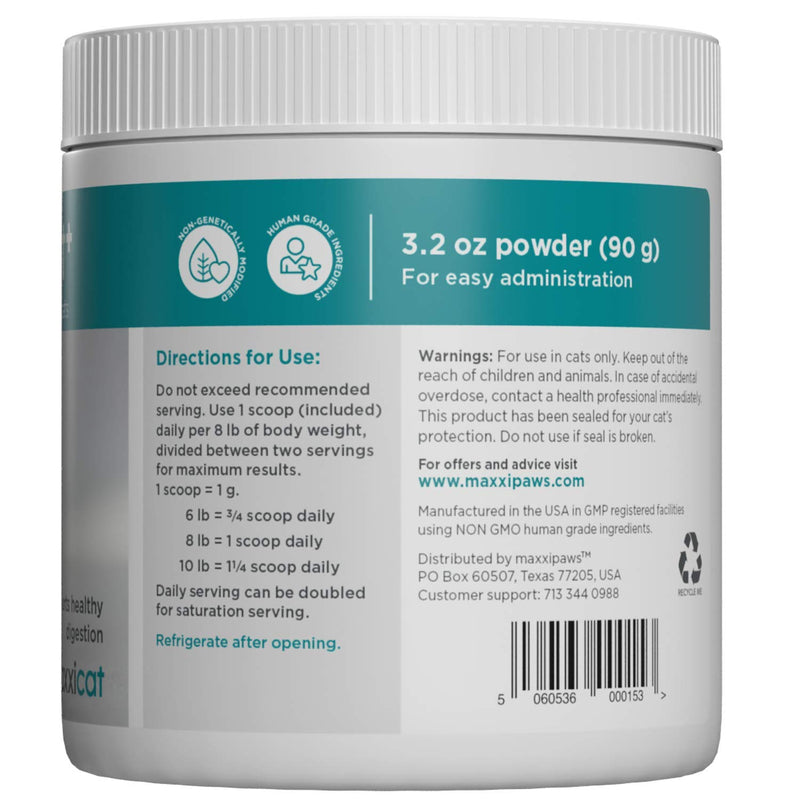 maxxipaws maxxidigest+ Digestive and Immune Support Supplement for Cats with Probiotics, Prebiotics and Digestive Enzymes – Powder 90 g 90 g (Pack of 1) - PawsPlanet Australia