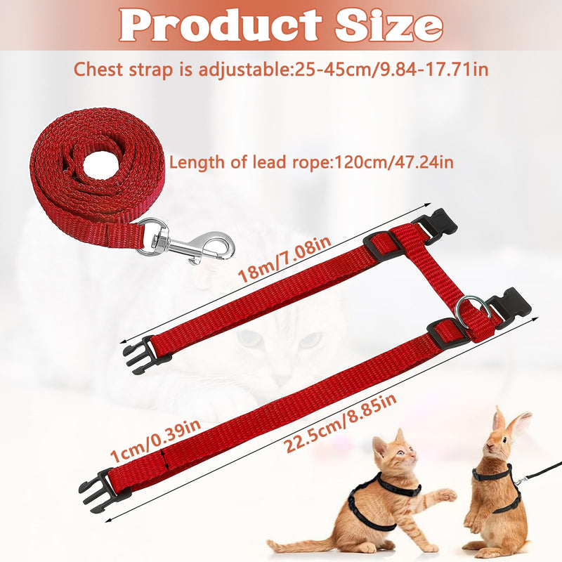 Zuroki Pack of 2 cat harnesses, cat harness with leash, escape-proof, adjustable cat harness, cat leash, cat harness, escape-proof adjustable, cat vest kitten - red + black - PawsPlanet Australia