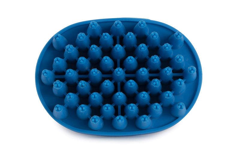 [Australia] - Dexas Popware for Pets BrushBuster Silicone Dog Grooming Brush Pro Blue 