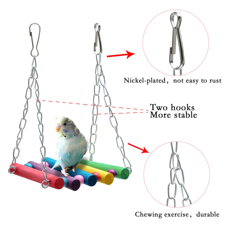 [Australia] - PUTING 13 Pcs Bird Parrot Toys, Include 7 Hanging Birds Cage Toys Hammock Swing Bell and Chewing Toys and 6 Rattan Balls for Small Parrots, Cockatiels, Parakeets, Conures, Love Birds, Finches 