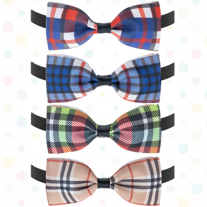 [Australia] - BINGPET Plaid Dog Bow Ties Collar - 12 Pack Adjustable Cat Bow Ties - Pet Bowties Collar for Small Medium Dogs, Puppies and Cats 