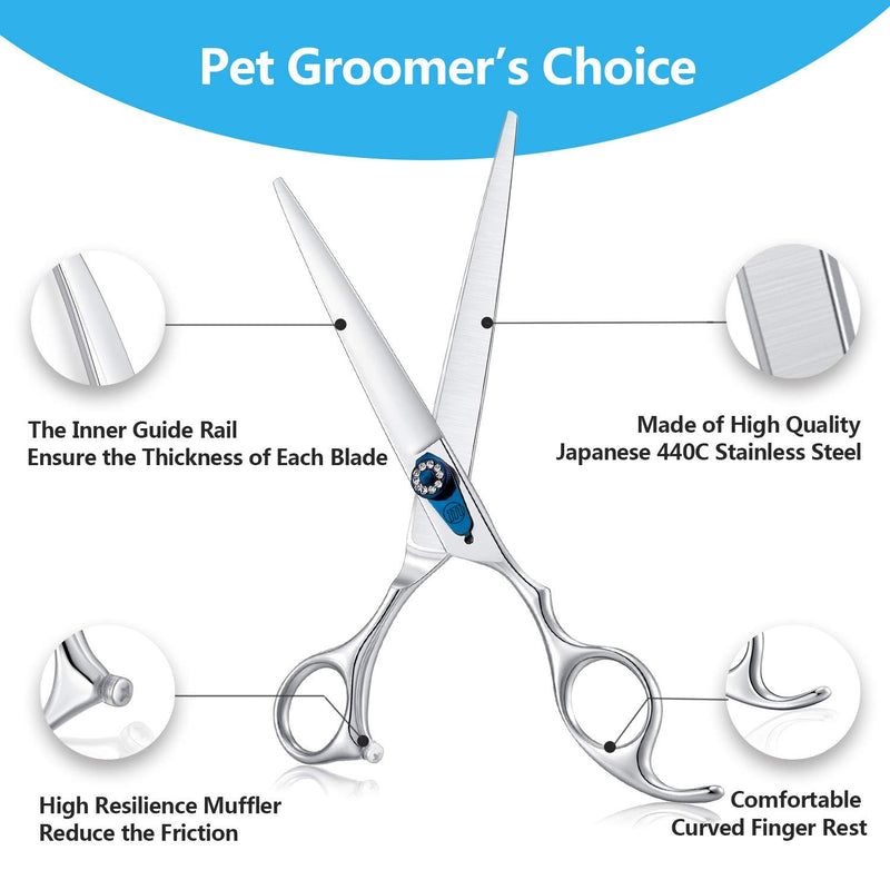 Moontay Professional Razor Edge Series - 7.0" Pet Grooming Cutting Scissors - Dog Chunker Shears for Pet Groomer (Cutting scissor) Cutting scissor - PawsPlanet Australia
