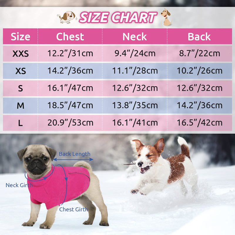 ASENKU Dog Sweater, Fleece Dog Vest, Soft Comfortable Pet Pajamas, Warm Winter Dog Shirt, Reflective Cold Weather Coat Jacket Pet Clothes for Small & Medium Dog Breeds (Pink, S) Pink - PawsPlanet Australia