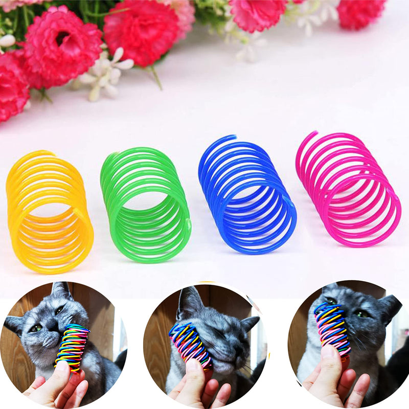 KAYUSITER Cat Toys Set Spiral Springs Assorted Cat Balls Crinkle Furry Cat Mouse Catnip Fish Toys Catnip for Cats Kittens Interactive 60 Piece Set - PawsPlanet Australia