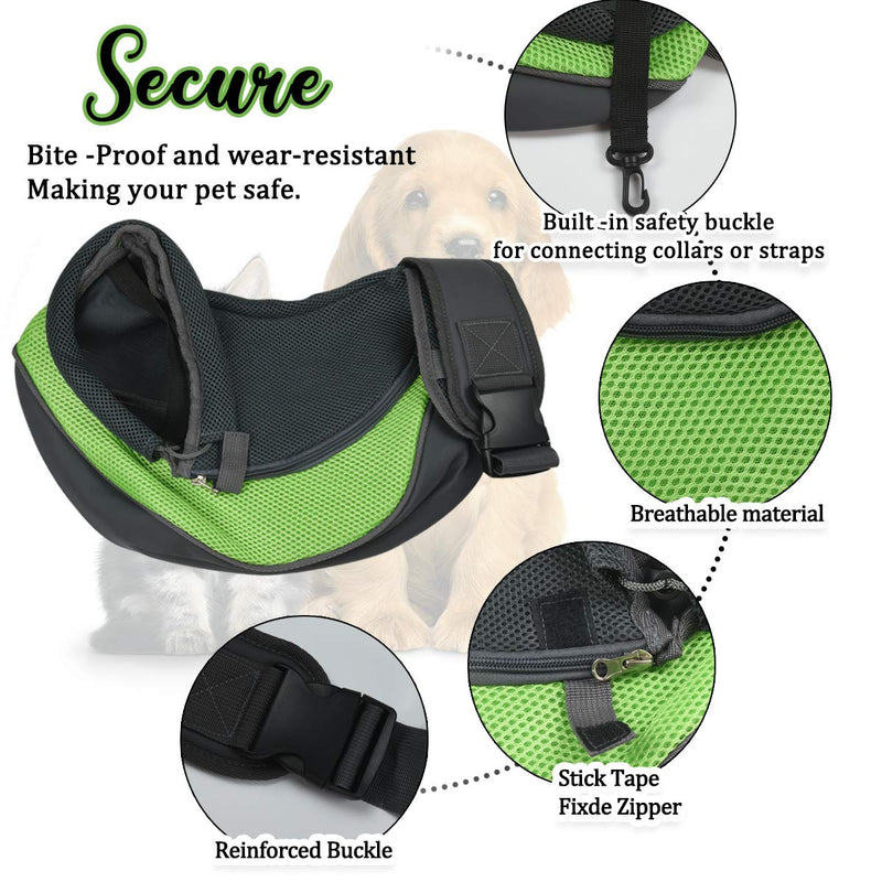 GHIFANT Sling Bag Carrier for Pets Cats Dogs Rabbits Front Pocket Travel Safe Breathable Mesh Washable Pet Carrier with Adjustable Strap - PawsPlanet Australia