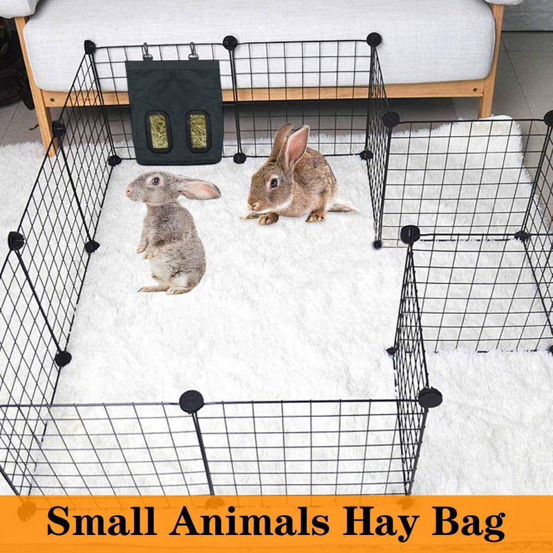 Rabbit hay Feeder Bag Bunny Guinea Pig,Hay Guinea Pig Hay Feeder, Rabbit Feeder Fabric Bag Feeder Storage Bag (Black) - PawsPlanet Australia