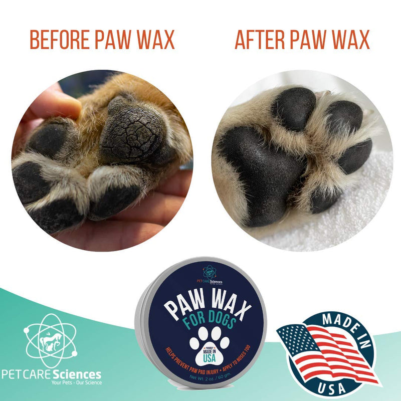 [Australia] - PET CARE Sciences Dog Paw Wax, Nose Cream and Dog Paw Balm. Protects, Soothes and Repairs Delicate Paws and Snouts, Protection, Vanilla Scent, Made in The USA, 2 Oz Tin 