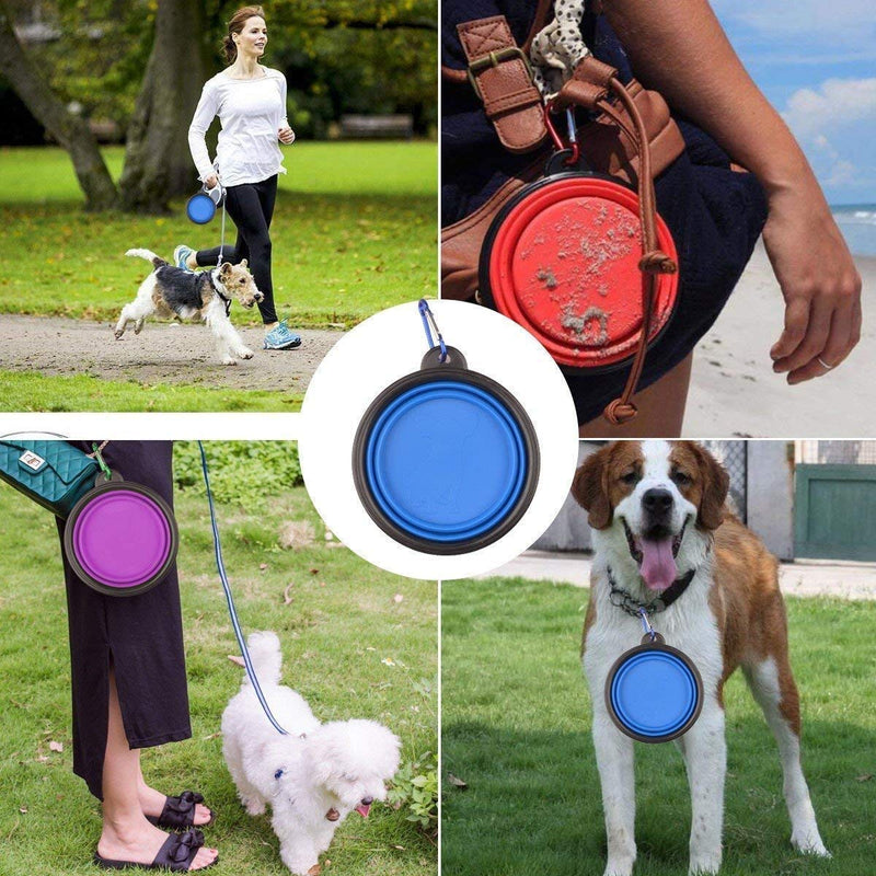 Fiyuer pet water bottle 4 Pcs dispenser folding dog portable water bowl for Outdoor Walking Travelling - PawsPlanet Australia