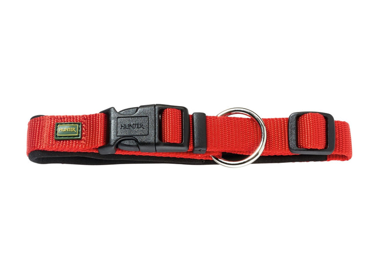 HUNTER NEOPREN VARIO PLUS collar, dog collar, nylon, padded with neoprene, 55/2.5 (L), red/black 55/2.5 (L) - PawsPlanet Australia