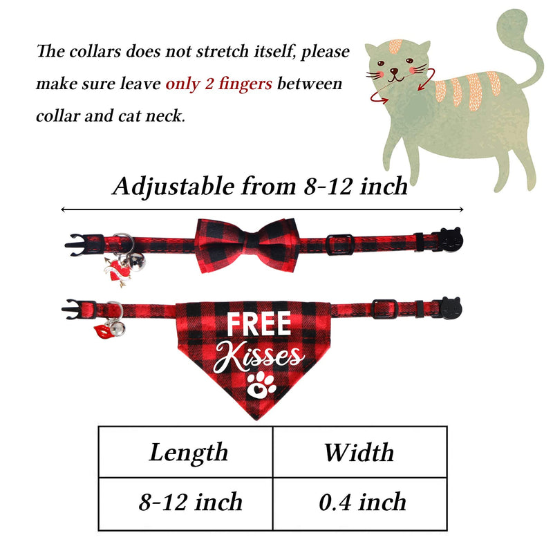 STMK 2 Pack St. Patrick's Day Cat Collar Bandana with Bell, Breakaway Cat Bandana Collars with Bell Charm for St. Patrick's Day Cats Kittens Costumes (St. Patrick's Day Bow Tie & Bandana Collar) Plaid - PawsPlanet Australia