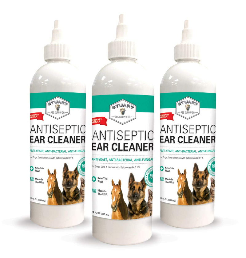 Stuart Pet Supply Co. Antiseptic Dog Ear Infection Treatment -Veterinary Formulated-Veterinary Recommended for Head Shaking, Itching, Discharge & Smelly Ears 100% Guaranteed 8oz. & 12oz. 12 oz. - PawsPlanet Australia