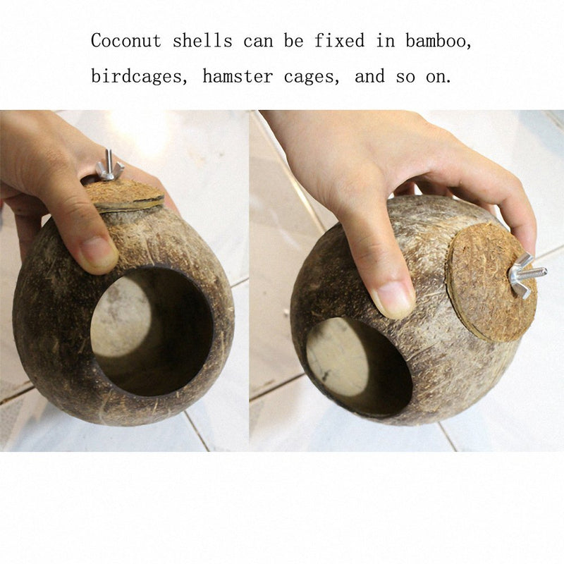 [Australia] - OMEM Coconut Shell Bird House,House for a Hamster,Bird Cage Toy,Pet Bird Supplies L 