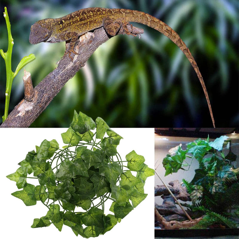 HERCOCCI Reptile Corner Branch, Terrarium Climbing Plants Decorations Reptile Hanging Vine with Suctions Cups for Amphibian Snake Lizard Gecko - PawsPlanet Australia