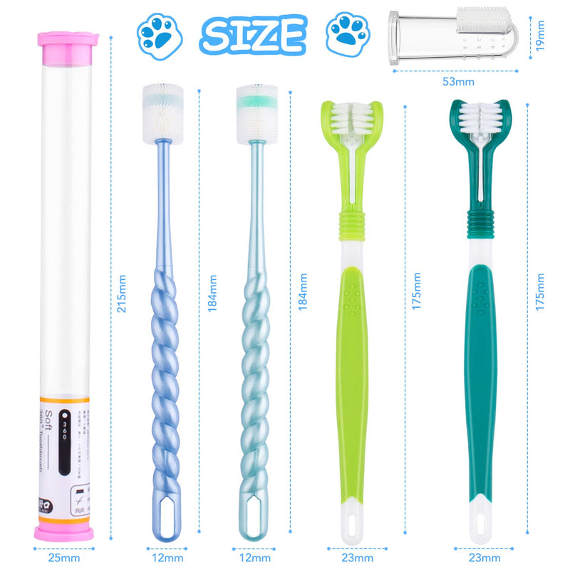 INPHER Dog Toothbrushes,10 PCS Tooth Cleaner Triple Head Toothbrush 360 Degree Toothbrushes Soft Silicone Finger Toothbrushes Dental Brushes Kit for Dog Cat Pet Dental Care Clean Mouth - PawsPlanet Australia