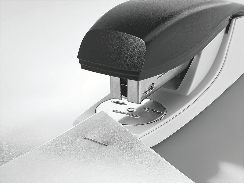 Leitz NeXXt office stapler made of metal, for 30 sheets, ergonomic design with refill indicator, including staples, black, 55000095 cardboard packaging - PawsPlanet Australia