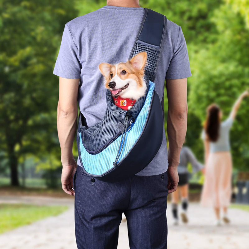 Pet Carrier, Dog Hand-free Carrier Bags, Adjustable Breathable Cat and Puppy Carrier Bag for Walking Travel Daily Use(S Blue) - PawsPlanet Australia