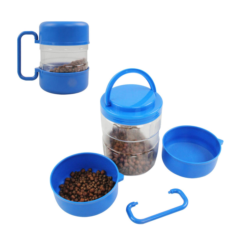 [Australia] - Pet Travel Dog Food Bin Container with Detachable Bowls Portable Pet Bowls for Outdoor Use 