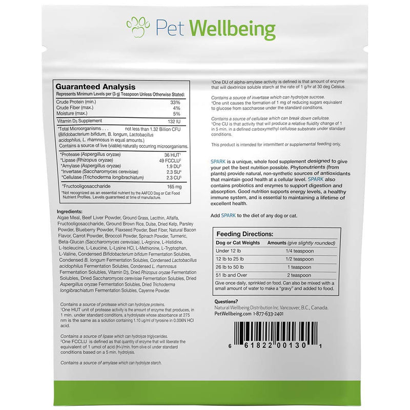 Pet Wellbeing - SPARK Daily Nutritional Supplement 100g - PawsPlanet Australia