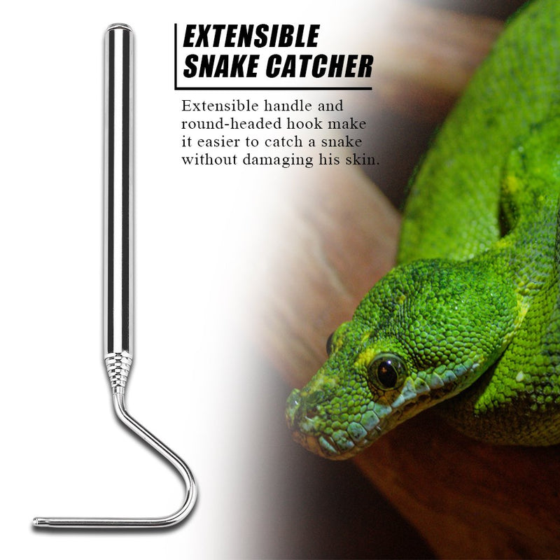 Snake Hook, Extensible Stainless Steel Snake Catcher Capture Hook for Reptile Catching Controlling Moving Snakes 16.5-68cm /6.5-26.7in - PawsPlanet Australia