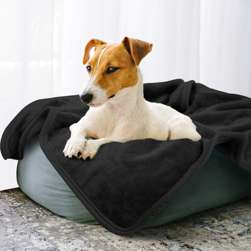 EIUE Comfort Fleece Toddler Pets Blanket,Ultra Soft Sleeping Bed Sheet Cover for Small Dogs & Cats,Chihuahua,Poodles,Teddy and More.(Black,24x32 inch) Black Small (24*32") - PawsPlanet Australia