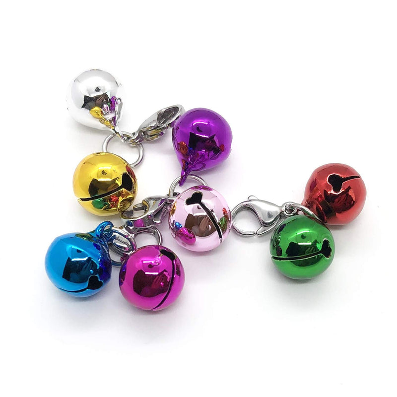 Fiyoom Pet Cat Collar Bells,8 Pcs Colourful for Dog Training Bells,with 1 Pack Stainless Steel Clips and Key Rings Small - PawsPlanet Australia