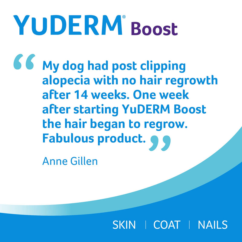 Lintbells | YuDERM Dog Boost Formerly YuMEGA | Nutritional Boost Supplement for Dogs Coat, Skin and Nails, All Ages and Breeds | 91 g Tub - PawsPlanet Australia