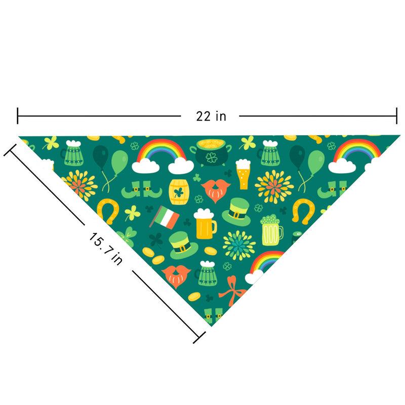 St. Patrick Dog Cat Bandana, Holiday 2 Pack Bandana Irish Rainbow Shamrock Scarfs for Small Medium Large Dogs Cats Pet Puppies (The Lucky One, Small) The Lucky One - PawsPlanet Australia