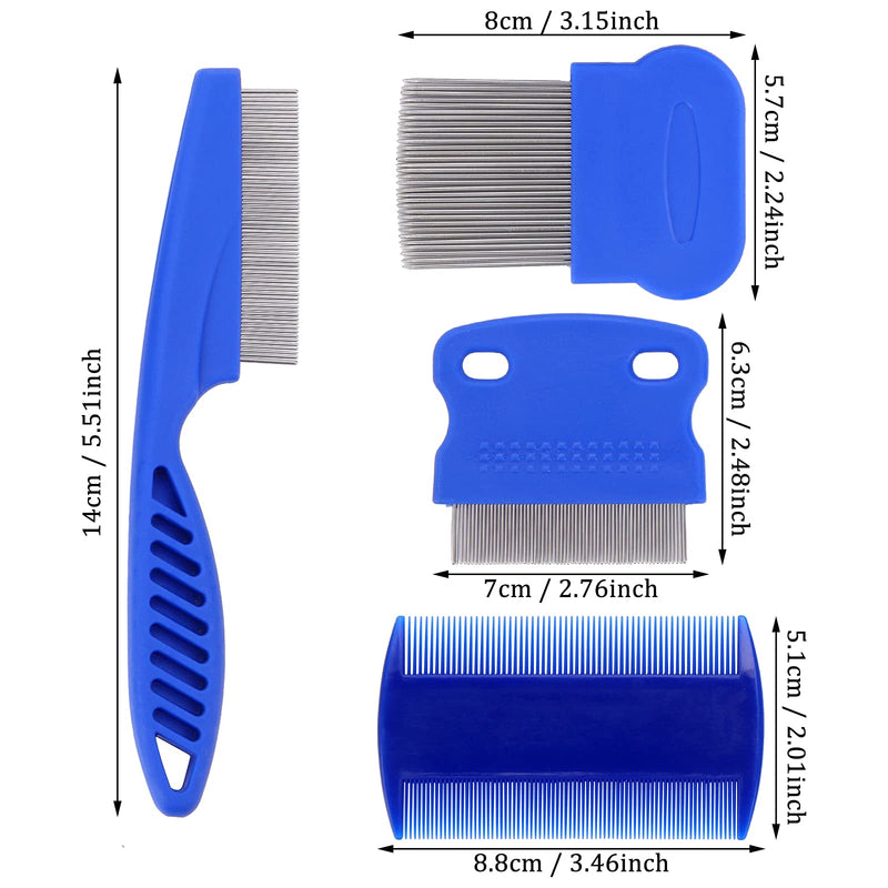 Molain Cat Dog Flea Comb, Pet Tear Stain Remover Comb Set Pet Dog Cat Grooming Comb (4 Pieces) 4 Pieces - PawsPlanet Australia