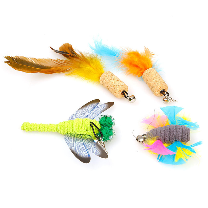 [Australia] - ZoyPet 2,3 Pcs Retractable Cat Toys Interactive Refill Replacement Feather Attachments Pack Furry Tail Butterfly Dragonfly Fish Mouse Caterpillar Birds Feathers for Kitten Cats, 21 Variety Styles CT15 11-Brown Long Feather 2 Pack 