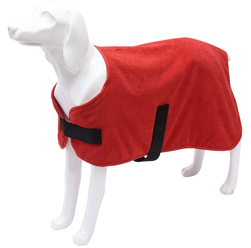 Geyecete Dog Bathrobe Super Absorbent, Quick Drying Dog Bathrobe Soft Super Absorbent Luxuriously Dog Drying Towel Robe,Dog Drying Coat-Red-XL X-Large Red - PawsPlanet Australia