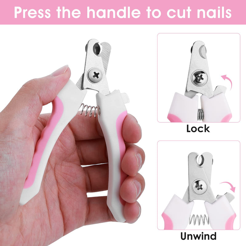 Molain Dog Claw Clippers, Dog Claw Clippers, Dog Nail Clippers, Dog Nail File, Professional Pet Trimmer, Dog Claw Clippers for Dogs and Cats, Pet Paw Care (Pink) Pink - PawsPlanet Australia